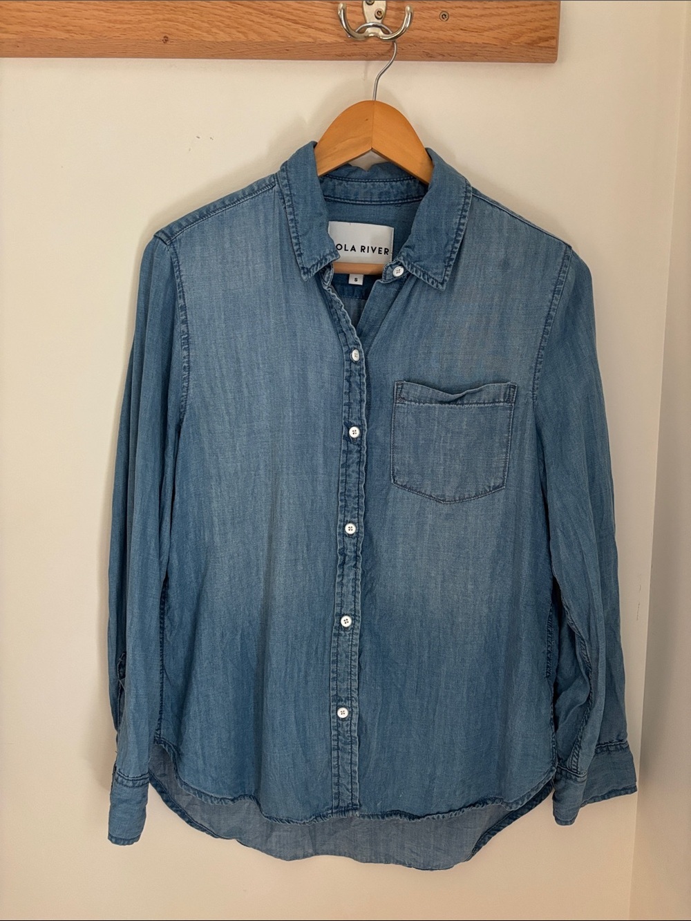 Rails Lola River Washed Blue Denim Button-Down Shirt